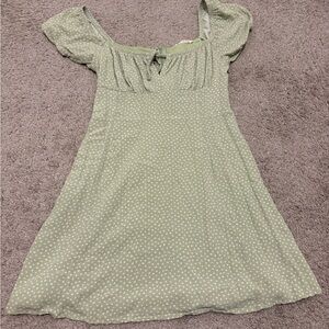 La Hearts Mint Green Dress with White Dots
